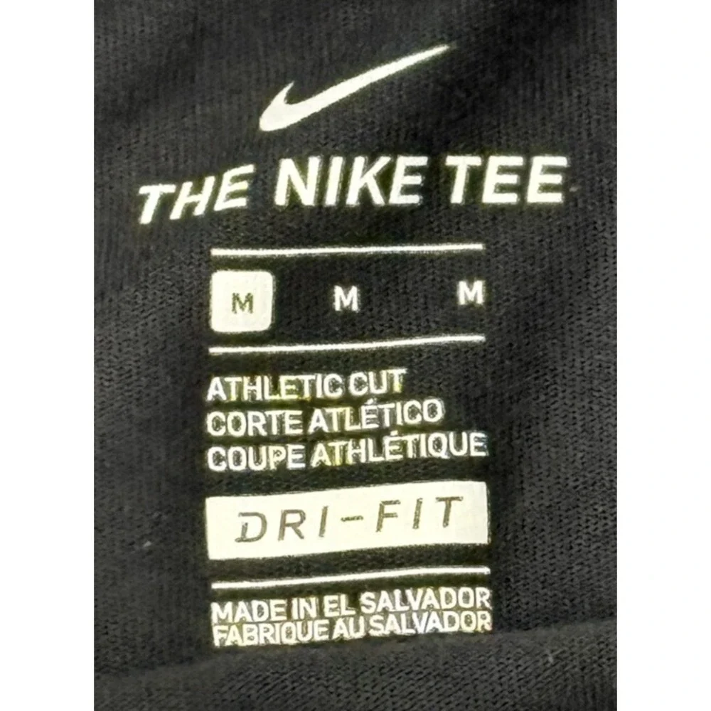 Nike Dri‎ Fit T Shirt Youth M Black Swoosh Made Graphic Athletic Tee